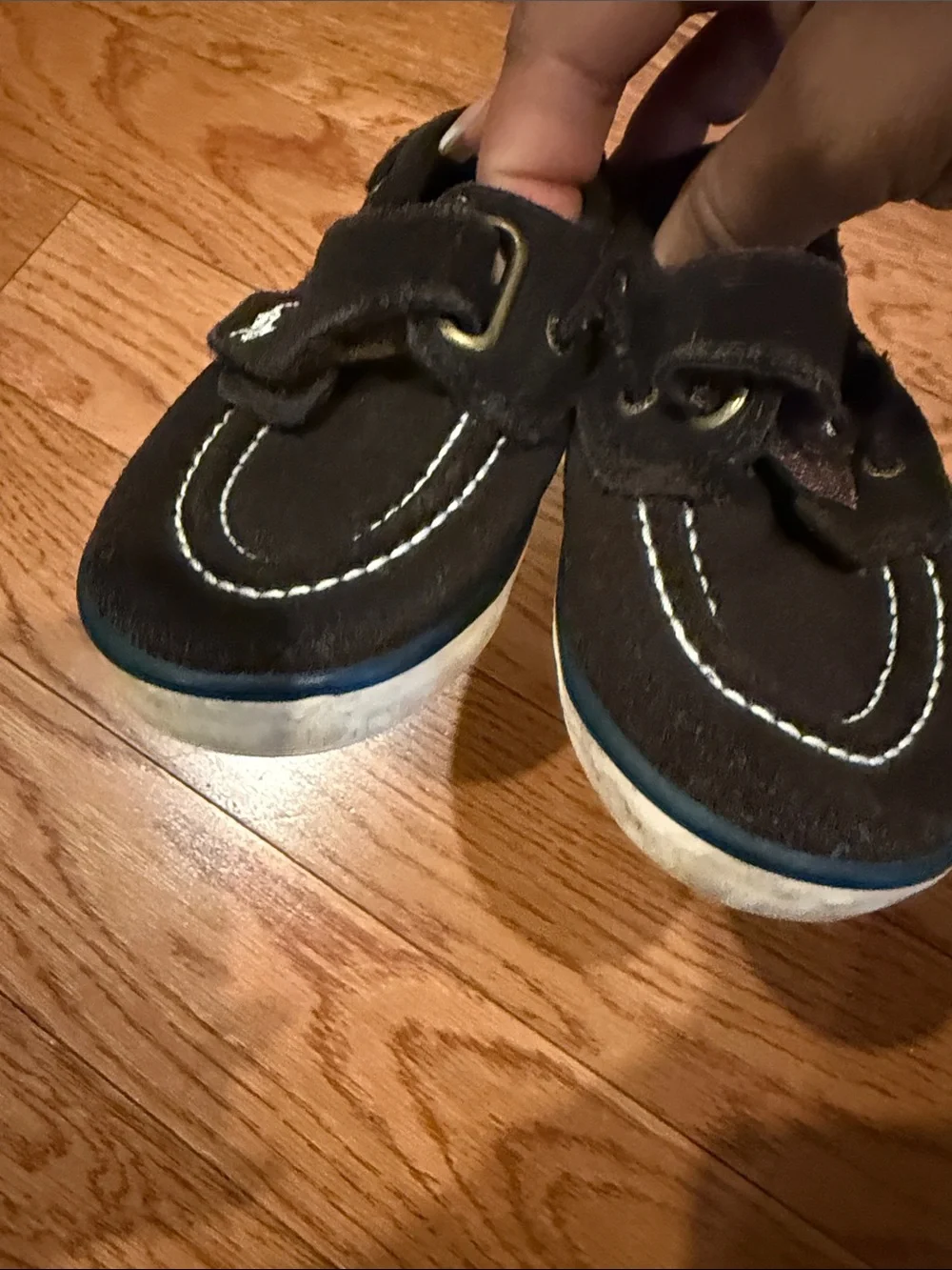 Polo by Ralph Lauren Dark Brown Kids Suede Boat Shoes
